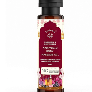 Trustmeds Body Massage Oil 100ml - Therapeutic Abhyanga Oil for Stress Relief, Muscle Relaxation & Skin Glow.