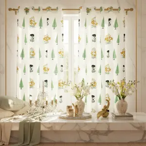 Vintage Flora Cotton Curtains – Hand Block Printed Elegance