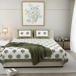 Mocha Royal Mandala King Size Pure Cotton Bedsheet