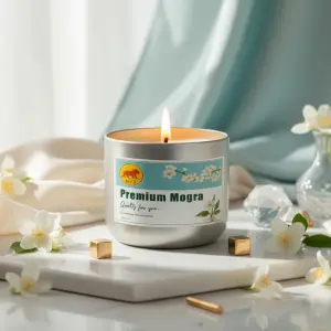 Majestic Mogra Aroma Candle In Silver Jar
