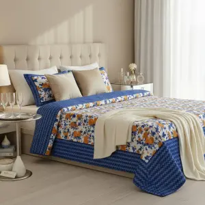 Floral Fantasy 180 TC Cotton Double Bed Sheet (90" X 108")