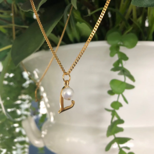 Dainty Pearl Letter Charm Necklace