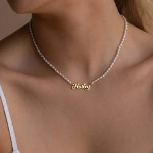 Personalized Custom Mellow Pearl Name Necklace