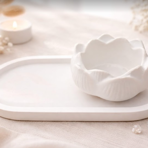 Handmade Gypsum Décor Piece With A Smooth Matte Finish