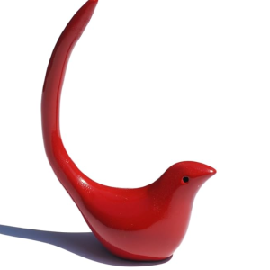 Red Bird Figurine of Health & Hapiness (3.8" H, Aluminum)