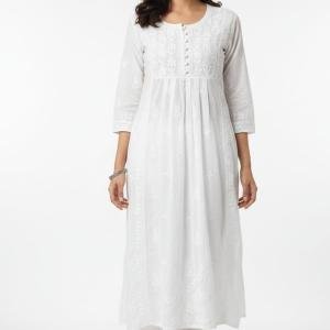 Women Pure Mul Mul Kurta Dyeable Fabric