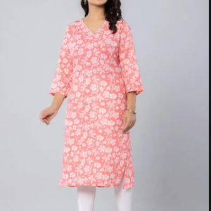 PickCell Printed Long Kurti  Poly Cotton Fabric