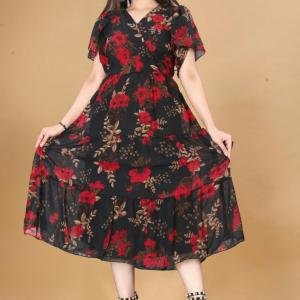 Georgette Long Maxi Dress