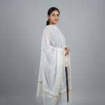 Pure Chanderi Chikan Dupatta ( Dyeable)