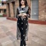 Gala Booty Chikankari Georgette Kurti