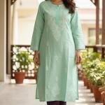Voil cotton Chikankari Kurta Fabric Set