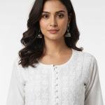 Women Pure Mul Mul Kurta Dyeable Fabric