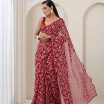 Lucknow Chikankari Georgette Tepchi Saree