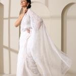 Lucknow Chikankari Georgette Tepchi Saree