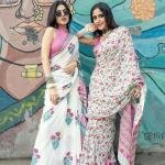 Beautiful Ultra HD Ink high quality Digital printing with wax finishing in saree