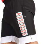 Black Lycra Blend Polyester Elasticated Solid Shorts For Men
