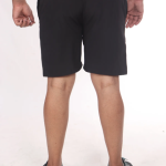 Black Lycra Blend Elasticated Solid Shorts For Men