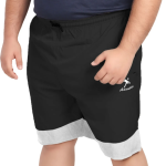 Black Lycra Blend Polyester Elasticated Solid Shorts For Men