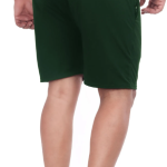Green Lycra Blend Polyester Elasticated Solid Shorts For Men