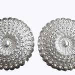 German Silver Plated Bowl Set with Lid, Metal Coated Serving Bowls with Cap, Pack of 2