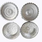 German Silver Plated Bowl Set with Lid, Metal Coated Serving Bowls with Cap, Pack of 2