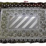 SK Traditional Decorative Silver Serving Tray, Rectangle Platter for Tea Coffee Dry Fruits, Mukhwas, Gifting