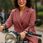 Elegant Women's Oversized Wool Blend Blazer Coat, Rose Pink, Long Sleeve, Single Gold Button, Formal Business Wear only s Size