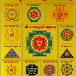 Sampoorna Baglamukhi Yantra, 24K Gold Plated, Swiss Made, Sacred Geometry Mandala Wall Hanging big size 9 inch by 9 inch for pujan and positive energy