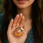 Big Size Gomati Chakra Original Natural – Brown Spiral Gomathi Chakram for Vishnu Mahalakshmi Pooja & Vastu