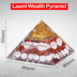 Laxmi Pyramid with Free Kamal gata mala and Free sri Yantra Laxmi Pyramid 90MM – Large Lakshmi Pyramid with Shree Yantra, Gomti Chakra, Rudraksha, Chirmi & Kaudi Shells
