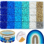 Vishal Bracelet Making Kit for Girls & Kids | DIY Jewellery Making Kit with Heishi Beads, Alphabet Beads & Spacer Beads