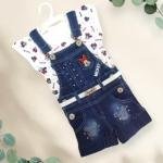 Bublee Dublee Kids Mickey Print Dungaree & Denim Pant