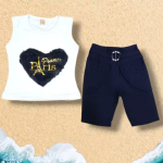 Girls White Sleeveless Top Cotton Blend | Summer Wear Top for Baby Girls & Kids