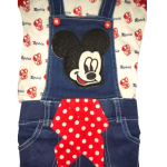 Bublee Dublee Kids Denim Dungarees With Half Sleeves Top Straps & Button Closures