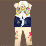 Bublee Dublee Girls Stylish Comfort Frock Jacket Leggings Set for Kids Floral Print Jacket