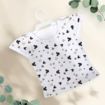 Bublee Dublee Adorable Baby Girls Black Denim Dungaree Set with Mickey Print Cotton T-Shirt