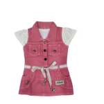 Bublee Dublee Girls Pink/Purple Short Sleeve Top and Denim Dungaree Set