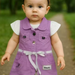 Bublee Dublee Girls Pink/Purple Short Sleeve Top and Denim Dungaree Set