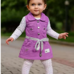 Bublee Dublee Stylish Girls Dungaree Set with Inner Top & Matching Leggings