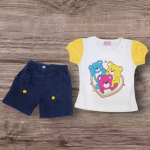 Kid Girls Top & Shorts Round Neck Printed Design For Party Or Casual Wear