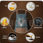 Waterproof Kitchen Apron for Women, Blue Bunny Design with Large Storage Pocket