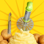 2-in-1 Stainless Steel Potato Vegetable Pav Bhaji Masher, Multi color Masher & Peeler Set