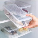 Refrigerator Storage Containers with Drain Plate, 1500 ML Clear Produce Organizer Boxes for Fruits