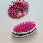 Heavy Duty Laundry Cleaning Brush and 12 Pcs Plastic Cloth Clips Combo - Pink Color Washing Set for Home