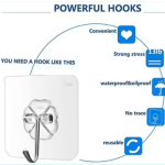 Wall Hooks for Bathroom Accessories Without Drill, Pack of 5 – Transparent Self-Adhesive Hooks