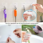 Wall Hooks for Bathroom Accessories Without Drill, Pack of 5 – Transparent Self-Adhesive Hooks