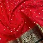 Banarasi Satin Silk Saree Small buti embroidery saree