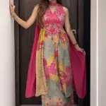 D 91 🌸💖 Designer Pink Indo-Western Lehenga Set 💖🌸