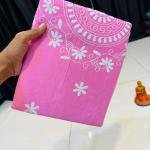 Handcrafted Pure Cotton Lucknowi Katha Work Saree – Sky Blue Elegance (No Blouse Piece)