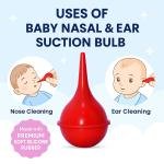 Baby Nasal & Ear Suction Bulb in 100 ml Capacity with  Soft Silicon Material Rubber Aspirators for Newborn Nose Cleaning